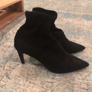 Mango black suede sock boots.